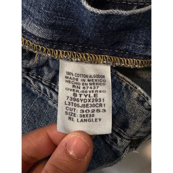 Ralph Lauren Polo Co Jeans Mens 36x30 Blue Wyatt Loose Baggy Fit Y2K - Picture 6 of 9